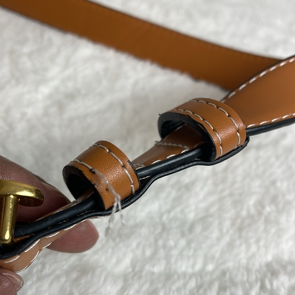 Celine Paris Triomphe Classic Soft Smooth Brown Leather Womens 110 Made In Italy - Picture 5 of 8